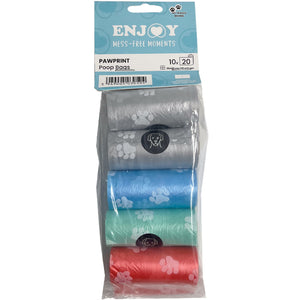 ENJOY Saci igienici pt colectare excremente, mod labute, div.culori, 10 role/set