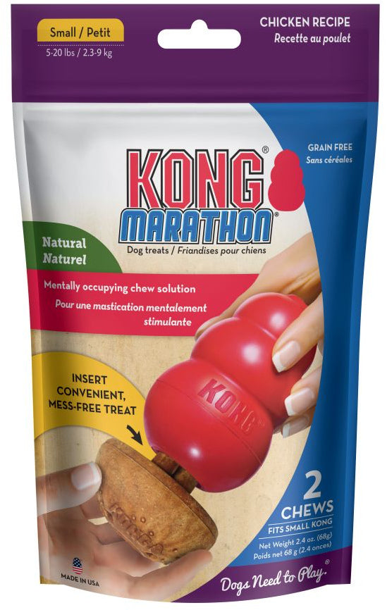 KONG Recompensa pentru caini Marathon, cu pui, S, 2 buc/set