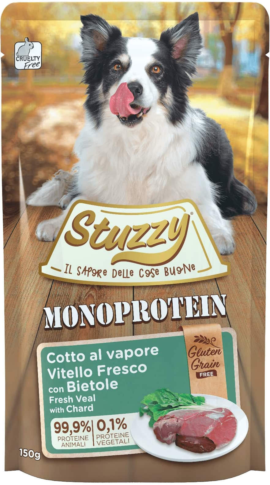 STUZZY Plic monoproteic hrana umeda pt. caini, cu Vitel/Sfecla, FARA GLUTEN 150g