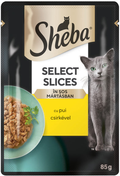 SHEBA Select Slices Plic hrana umeda pentru pisici adulte, cu Pui in sos 85g