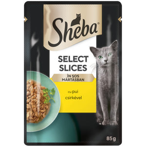 SHEBA Select Slices Plic hrana umeda pentru pisici adulte, cu Pui in sos 85g