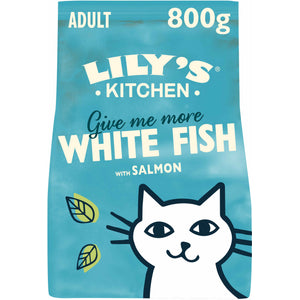 LILY'S KITCHEN Give me more, hrana uscata pentru pisici, cu Peste alb/Somon 800g