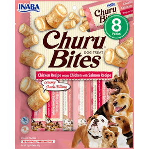 INABA CHURU Bites Recompensa pt. caini, Pernute Pui/Somon, Pachet 8 plicurix12g