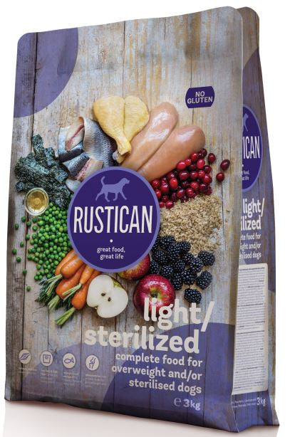 RUSTICAN Light / Sterilized Pui, Peşte şi orez brun, fara gluten