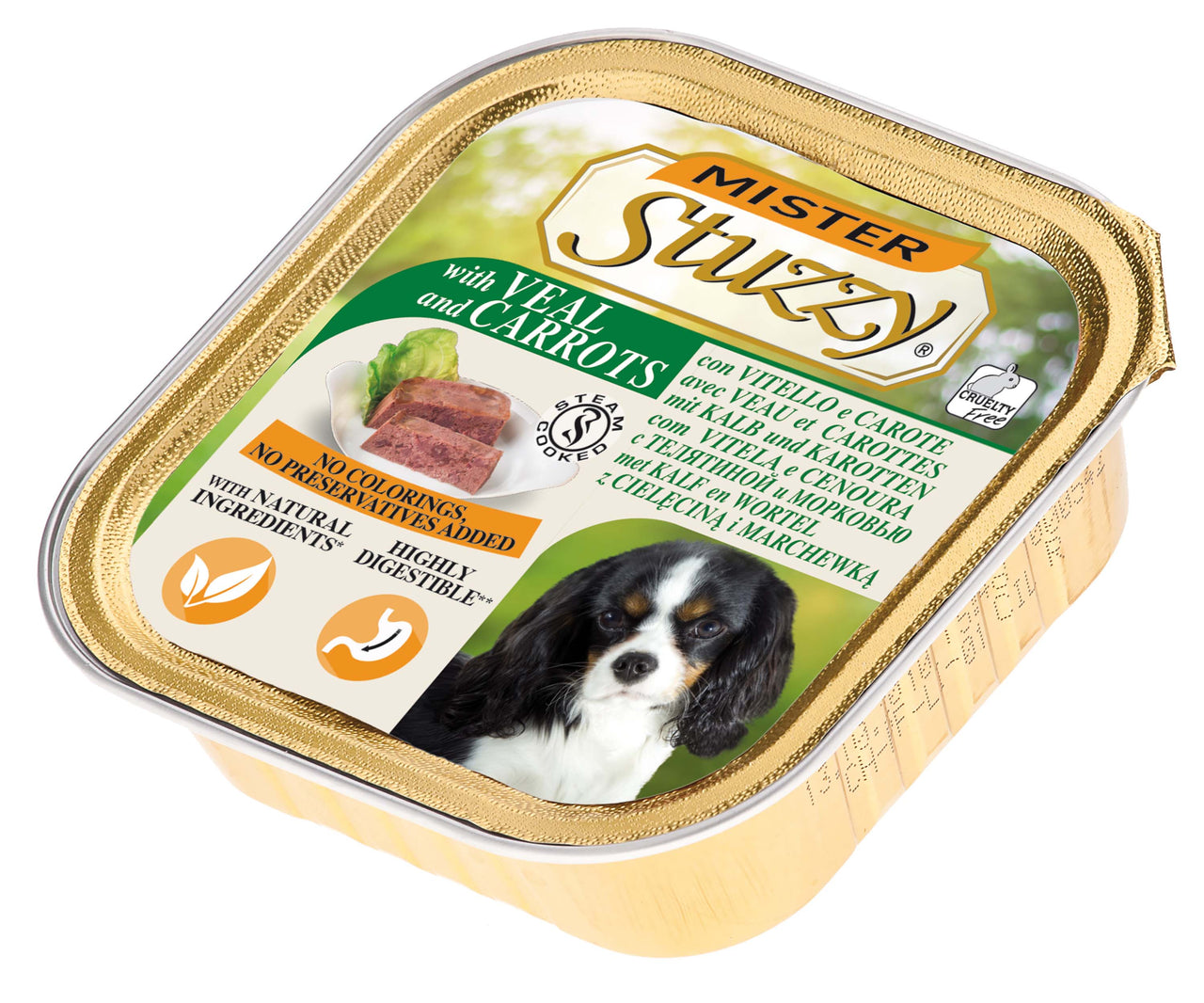STUZZY Dog Pate pentru caini, cu Vitel si Morcovi 150g