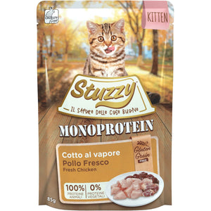 STUZZY KITTEN Plic monoproteic hrana umeda cu Pui, FARA GLUTEN 85g