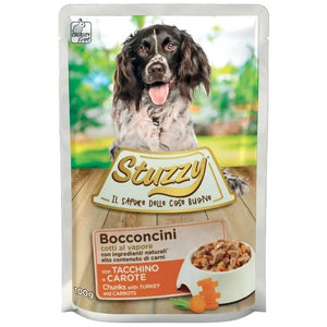 STUZZY Plic hrana umeda pentru caini, cu Curcan si Morcovi 100g