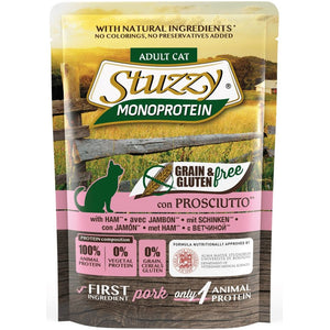 STUZZY Plic monoproteic hrana umeda pentru pisici, cu Sunca, FARA GLUTEN 85g