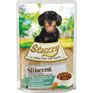 STUZZY Sfilacetti Plic hrana umeda pentru caini, cu Iepure si Legume 100g