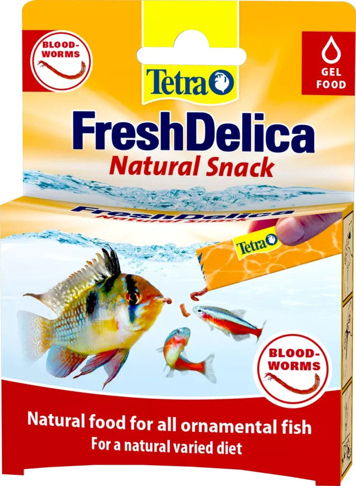 TETRA FreshDelica Bloodworms Snack sub formă de gel pentru peşti ornamentali 48g - Maxi-Pet.ro