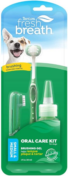 TROPICLEAN Kit igiena orala pentru caini Fresh Breath, talie mica, 59ml