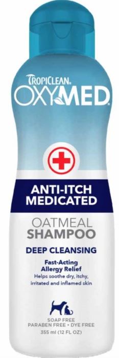 TROPICLEAN Sampon pentru caini si pisici anti-mancarime Oxy-Med, 355ml