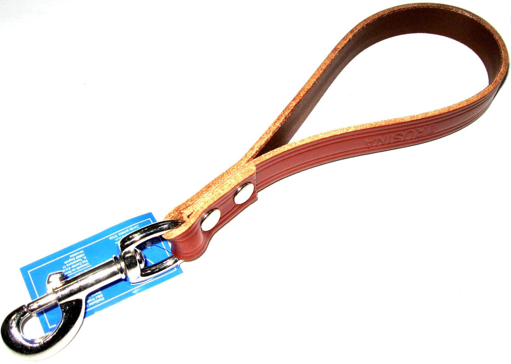 TRUSINA Lesa din piele pentru caini de talie mare, cu maner, 20 cm, Maro