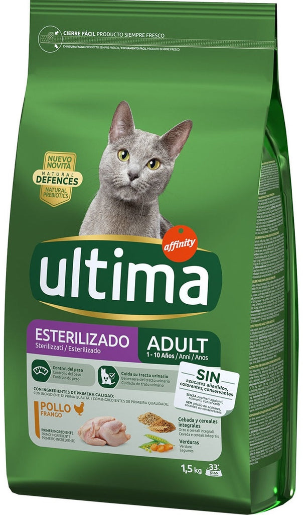 ULTIMA Hrana uscata pentru pisici Sterilizate, cu Pui 1,5kg 