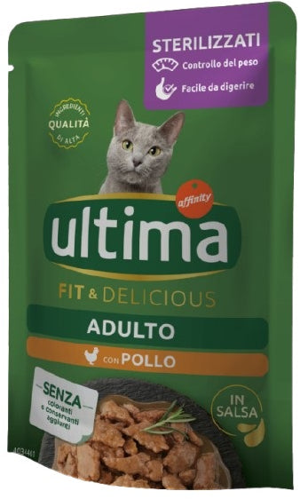 ULTIMA Plic hrana umeda pentru pisici Sterilizate, cu Pui 85g 