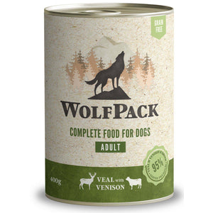 WOLFPACK Adult Vitel/Vanat, Hrana umeda pentru caini adulti 400g