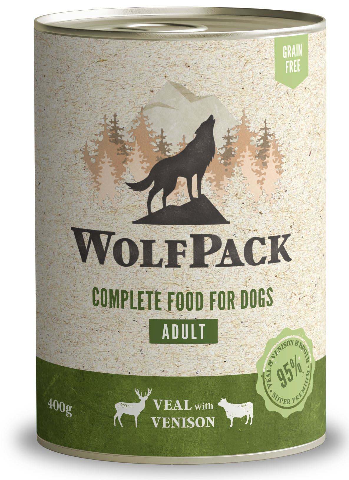 WOLFPACK Adult Vitel/Vanat, Hrana umeda pentru caini adulti 400g