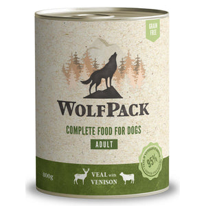 WOLFPACK Adult Vitel/Vanat, Hrana umeda pentru caini adulti 800g