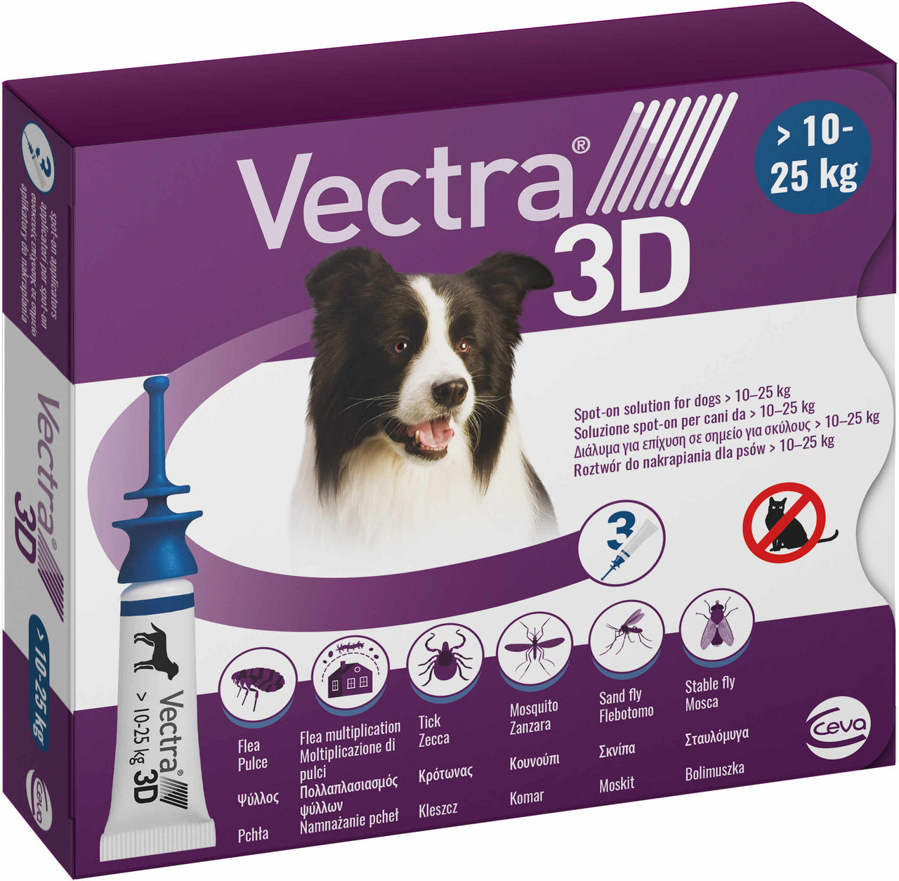 VECTRA 3D Solutie antiparazitara L pentru caini intre 10-25 kg, 1 pipeta