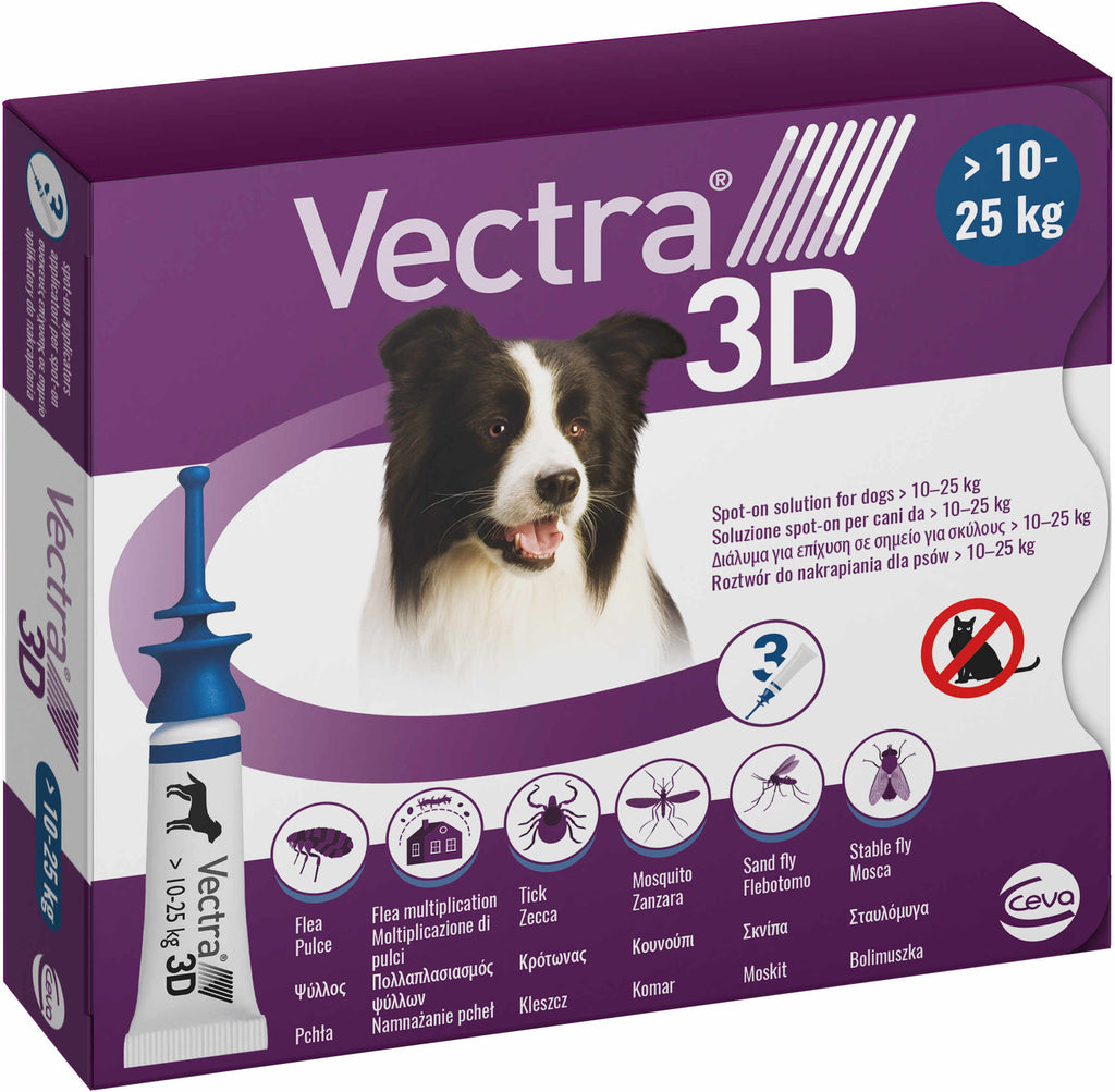 VECTRA 3D Solutie antiparazitara L pentru caini intre 10-25 kg, 1 pipeta