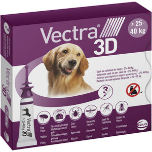 VECTRA 3D Solutie antiparazitara XL pentru caini intre 25-40 kg, 1 pipeta