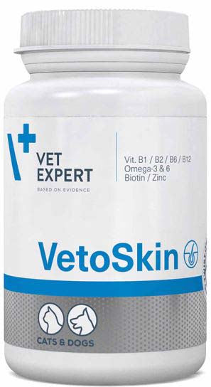 VETOSKIN Suplimente pentru caini si pisici 300mg, 90 capsule twist off 