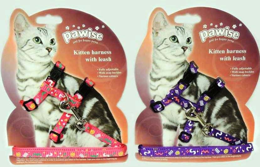 PAWISE Kitten Ham si lesa pentru pisicute,  Roz/Violet 120cm