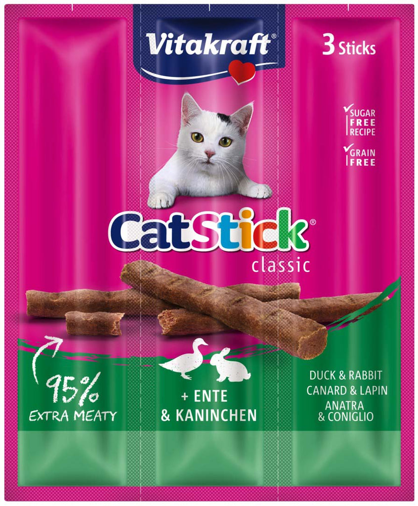 VITAKRAFT Baton Mini Recompense pentru pisici, cu Iepure şi Raţă 3 bucăţi, 18g - Maxi-Pet.ro