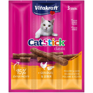 VITAKRAFT Baton Mini Recompense pentru pisici, cu Pui si Ficat 3 buc, 18g