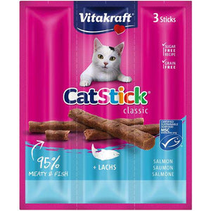 VITAKRAFT Baton Mini Recompense pentru pisici, cu Somon si Pastrav 3 buc, 18g
