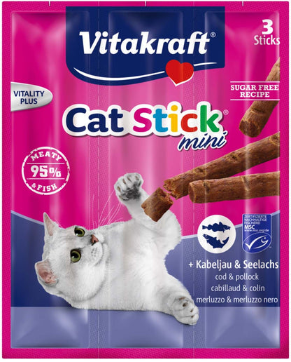 VITAKRAFT Baton Mini Recompense pentru pisici, cu Somon si Pastrav