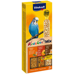 VITAKRAFT Baton pentru perusi, cu Miere, Portocale, Popcorn 3 bucati, 80g