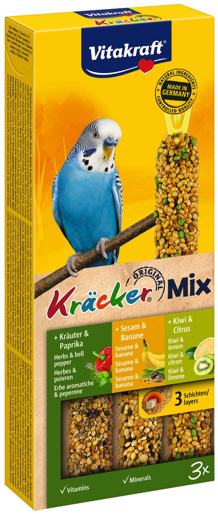 VITAKRAFT Baton pentru perusi, cu Susan-Banane, Ierburi si Kiwi 3 bucati, 90g