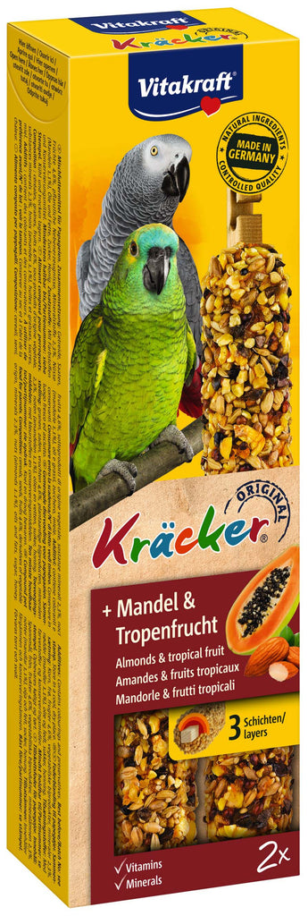 VITAKRAFT Baton pt papagali Africani, cu Migdale şi Fructe tropicale 2 buc, 180g - Maxi-Pet.ro