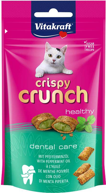 VITAKRAFT Delicatesa pentru pisici Crispy Crunch Dental cu Ulei de Menta, 60g