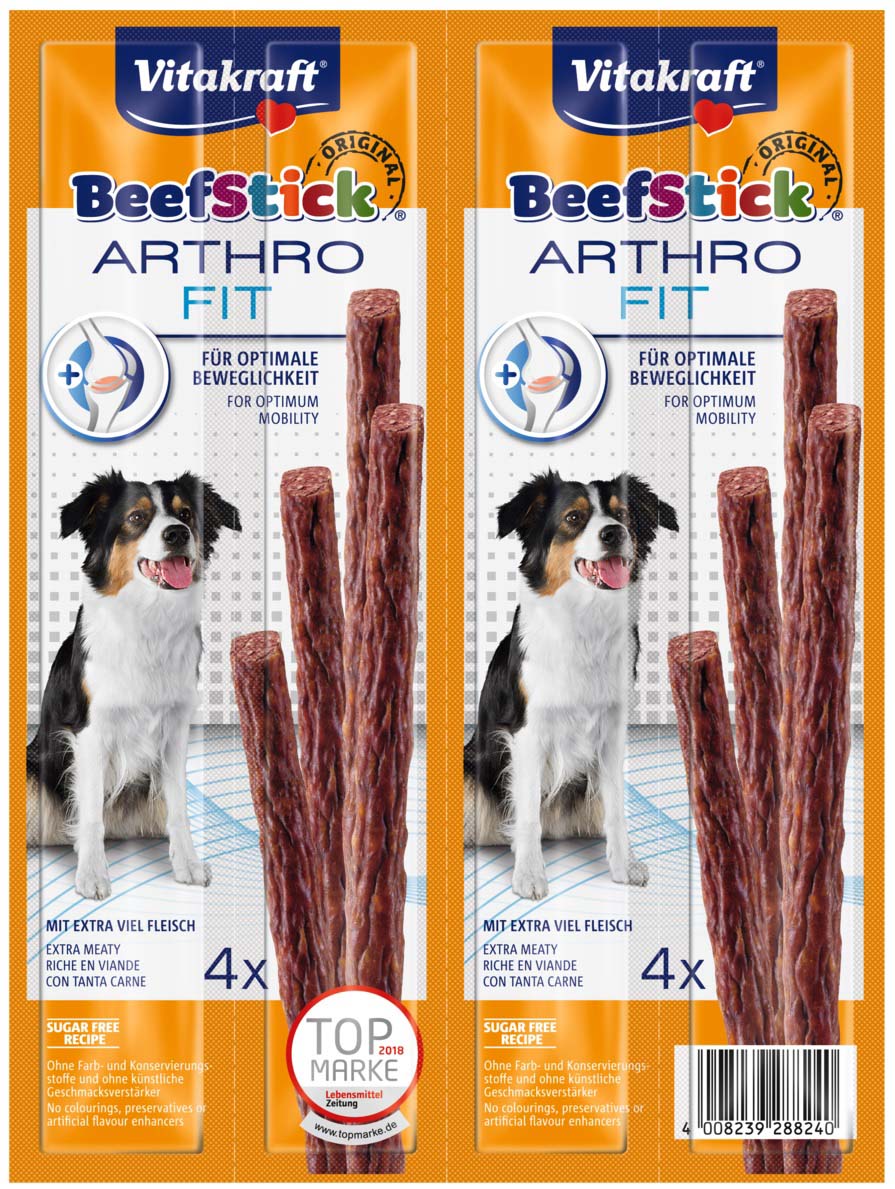 VITAKRAFT Delicatese pentru caini Beef Stick ArthroFit cu Vita, 4 bucati, 48g
