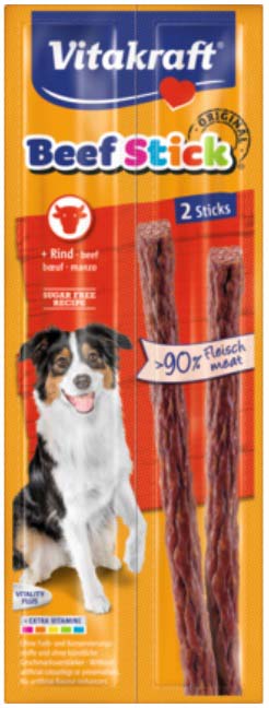VITAKRAFT Delicatese pentru câini Beef Stick cu Vită 2 bucăţi, 24g - Maxi-Pet.ro