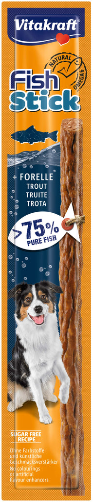 VITAKRAFT Delicatese pentru caini Fish Stick cu Pastrav, 1 bucata, 15g