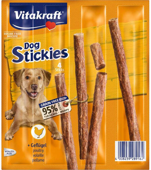 VITAKRAFT Delicatese pentru caini Stickies cu Pasare 4 bucati, 44g