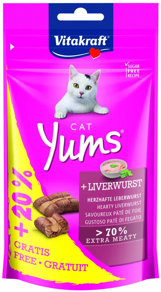 VITAKRAFT Delicatese pentru pisici Cat Yums cu Ficat 40g+20% GRATIS