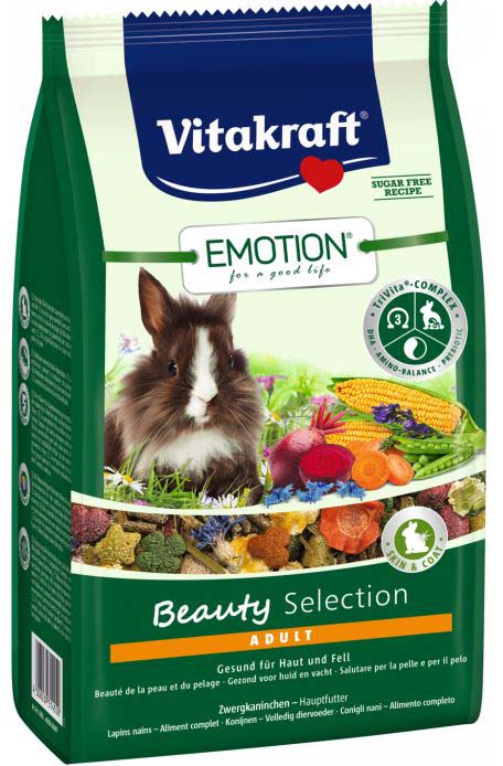 VITAKRAFT Hrană Emotion Beauty pentru iepuri, cu Omega-6, 600g - Maxi-Pet.ro