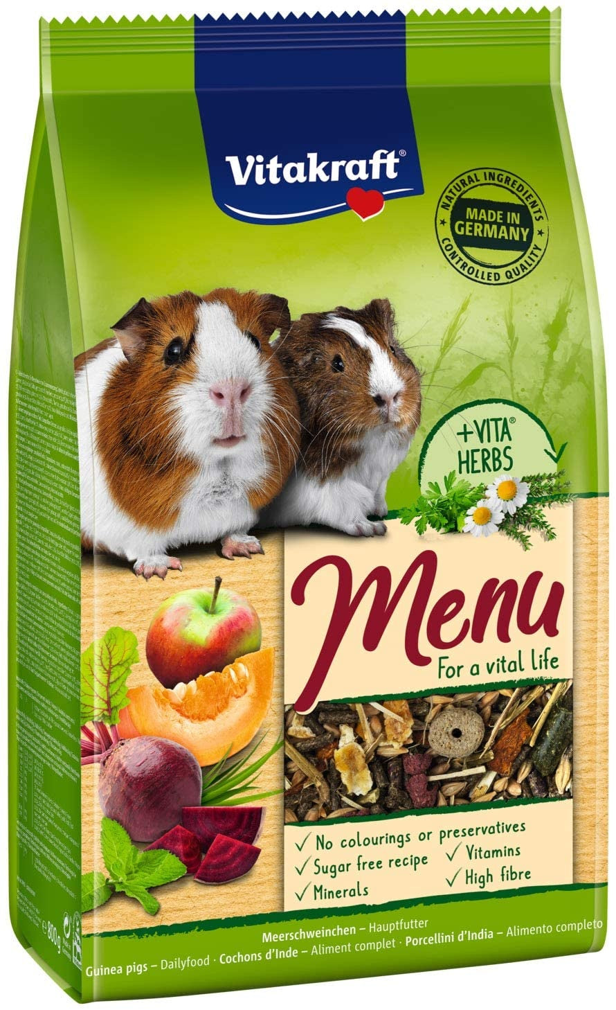 VITAKRAFT Menu VITAL cu Ierburi,  Hrana pentru porcusori de Guineea 400g