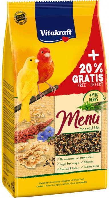 VITAKRAFT Menu VITAL cu Ierburi, Hrana completa pentru Canari