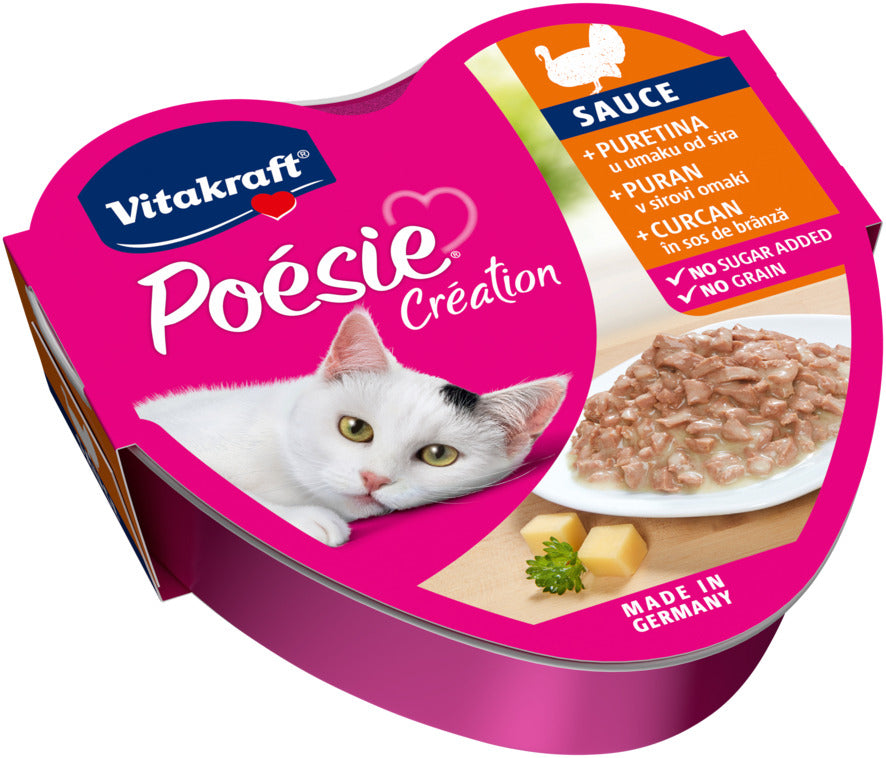 VITAKRAFT Poesie Creation Bol pentru pisici, cu Curcan in sos de Branza 85g