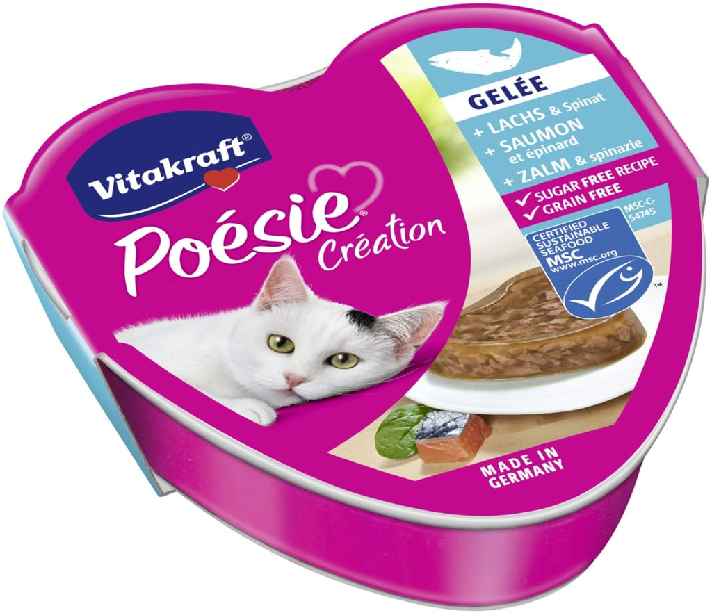 VITAKRAFT Poesie Creation Bol pentru pisici, cu Somon si Spanac in aspic 85g