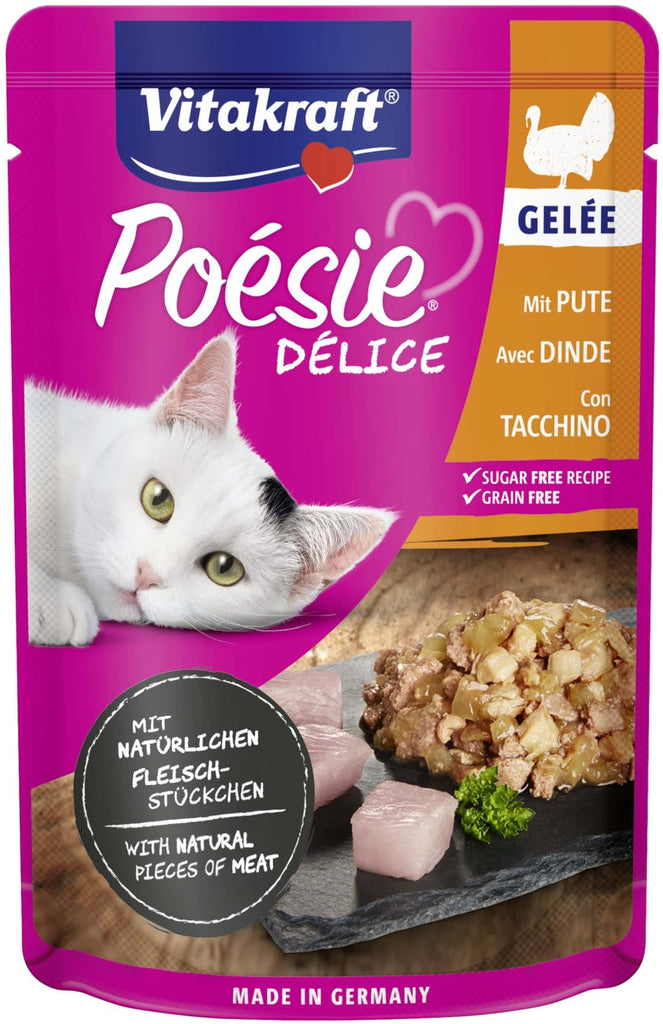 VITAKRAFT Poesie Delice Gelee Plic pentru pisici, cu Curcan in Aspic 85g