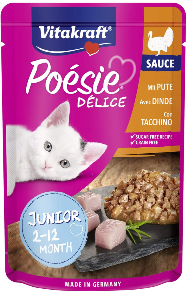 VITAKRAFT Poesie Delice Sauce JUNIOR Plic pentru pisicute, cu Curcan in Sos 85g