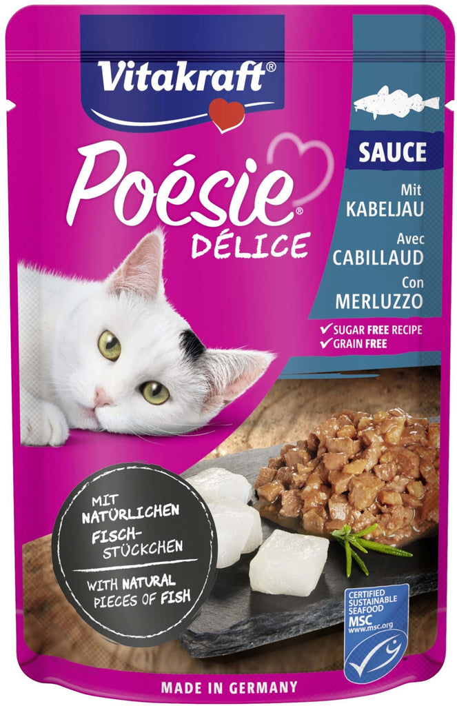 VITAKRAFT Poesie Delice Sauce Plic pentru pisici, cu Cod in Sos 85g