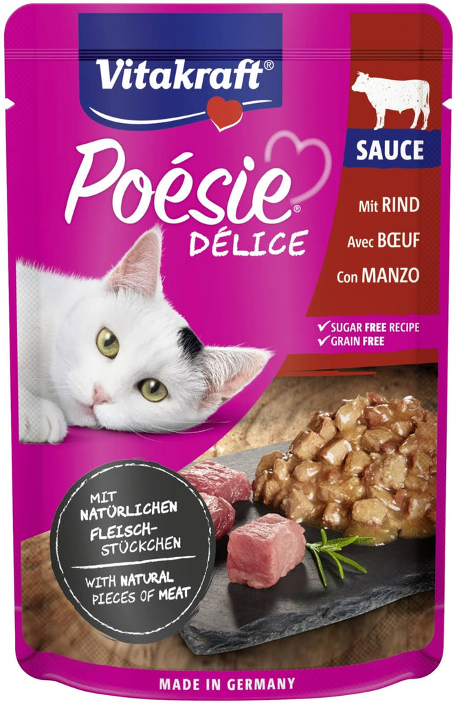 VITAKRAFT Poesie Delice Sauce Plic pentru pisici, cu Vita in Sos 85g