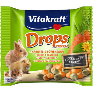 VITAKRAFT Recompense pentru rozatoare Drops Mini cu Morcov si Papadie 40g
